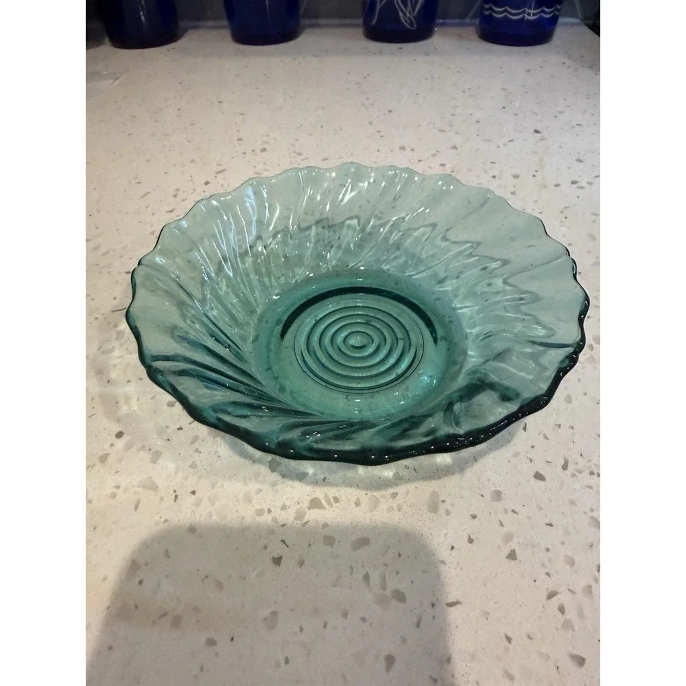 Jeannette Petal Swirl Ultramarine Teal 5 5/8